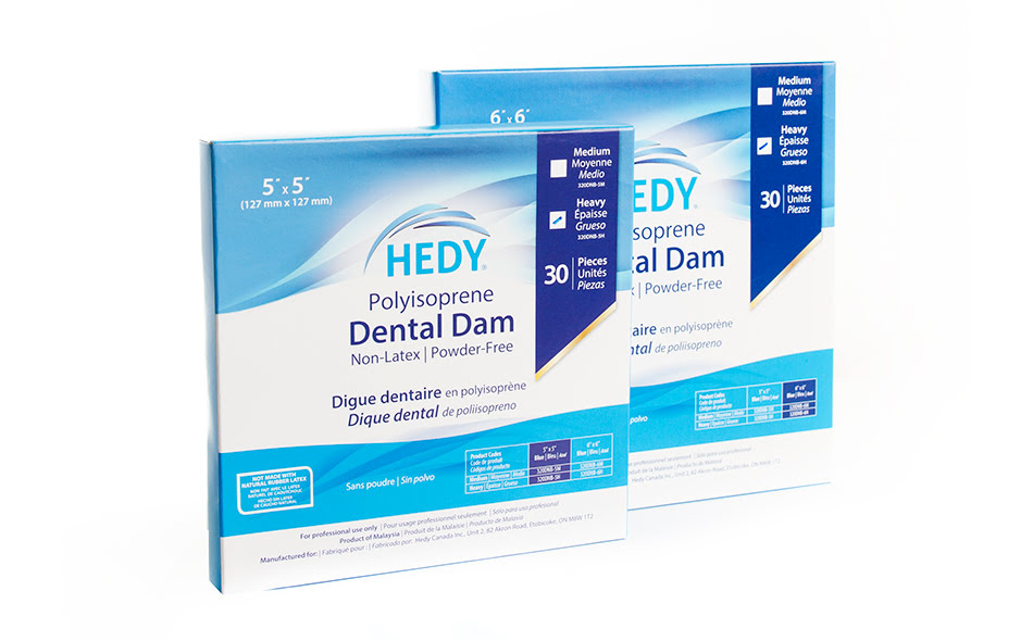 Medicom Hedy® Polyisoprene Dental Dams, 6"x6", 30/bx