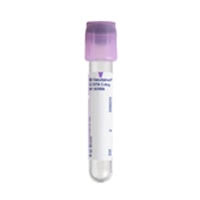 Plastic Tube, Lavender, 13×75 mm, 3 mL, Paper Label, K₂EDTA (bxray) 5.4 mg, 100/bx (367856)